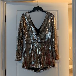 Charlotte Russe deep V Romper